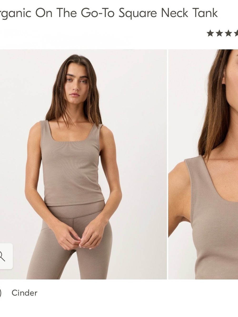 NWOT-PACT ORGANIC - WOMEN’S ON THE GO-TO SQUARE NECK TANK - LARGE